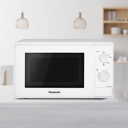 Panasonic NN-E20JWMEBG Mikrowelle, 20 L, 800 W, Glasteller, Weiss
