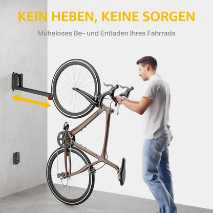 monTEK Fahrrad-Wandhalterung schwenkbar, belastbar bis 35 kg