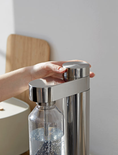 Stelton Brus Wassersprudler Edelstahl mit Flasche – CO2 Carbonator