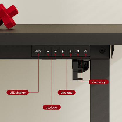 SANODESK Höhenverstellbarer Schreibtisch 110x54 cm - Schwarz