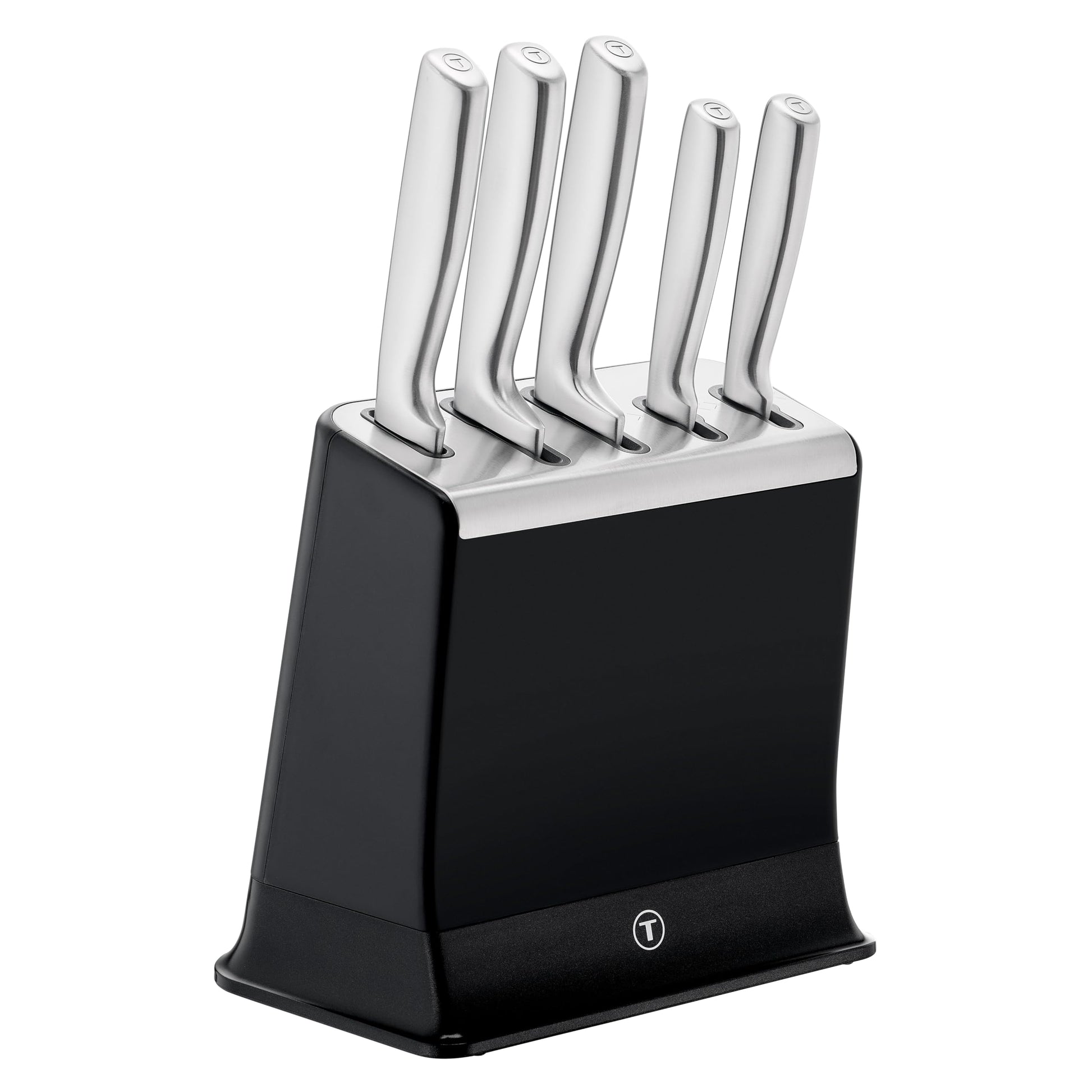 Tefal EverSharp Pro Messer-Set mit selbstschärfendem Messerblock in Schwarz, fünf Messer