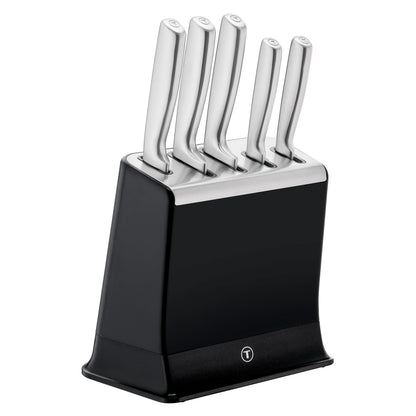 Tefal EverSharp Pro Messer-Set mit selbstschärfendem Messerblock in Schwarz, fünf Messer