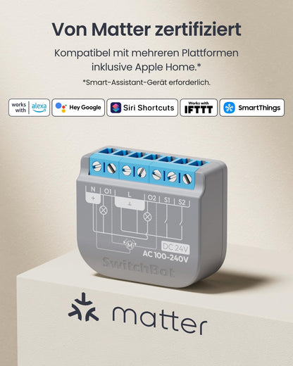 SwitchBot Wlan Schalter 2PM Smart Relaisschalter 16A, 2er-Pack