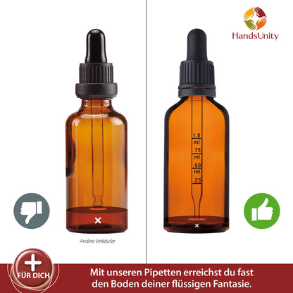 HandsUnity 20ml Pipettenflasche Apothekerglas Set – 156 Stk Bernsteinglas
