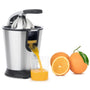 H.Koenig AGR80 Elektrische Zitruspresse Edelstahl, 160 W, BPA-frei, silberfarben, mit Hebelarm und Tropfstopp-Ausguss