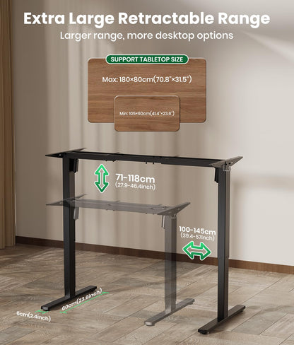 VOSATRON Höhenverstellbares Schreibtischgestell Elektrisch – Schwarz
