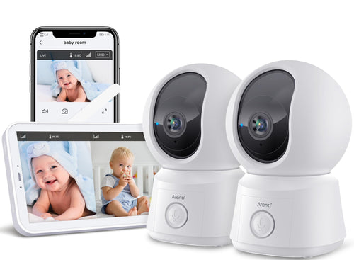 ARENTI Video-Babyphone mit 2 Kameras, 5" Display und App – Babyüberwachung mit LCD-Einheit