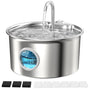 ATMZIQXR Katzenbrunnen Edelstahl S18-PRO, 2.6L Trinkbrunnen Katze mit Wasserstandsfenster und LED-Licht