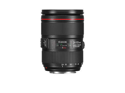 Canon EF 24-105mm F4L IS II USM Standard Zoom Objektiv: Schwarzes Objektiv für Weitwinkel- bis Tele-Aufnahmen, mit Bildstabilisator.