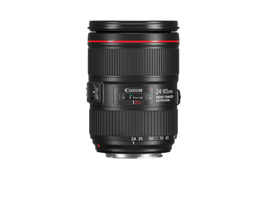 Canon EF 24-105mm F4L IS II USM Standard Zoom Objektiv: Schwarzes Objektiv für Weitwinkel- bis Tele-Aufnahmen, mit Bildstabilisator.