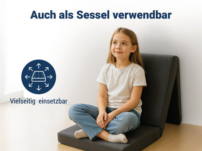 Betten-ABC Faltmatratze anthrazit, 3-teilige Klappmatratze für Gäste