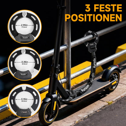 furein Kettenschloss für E-Scooter mit Silikonschutz und 4L Tasche