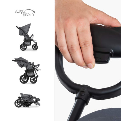 Hauck Roadster Duo SLX Zwillingswagen - Grau/Silber