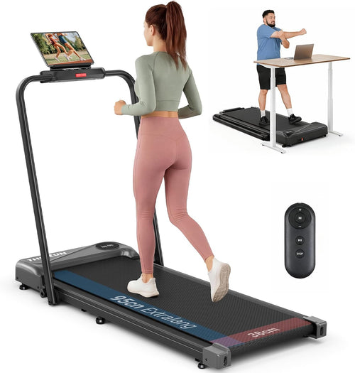 THERUN Laufband klappbar – Walking Pad für Zuhause 10 km/h. Kompaktes, faltbares Laufband für Cardio-Training zu Hause bis 10 km/h.