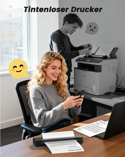 TATTMUSE Thermodrucker A28U, mobiler Bluetooth-Drucker für A4