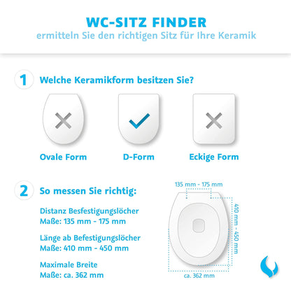 Bullseat® Toilettendeckel D-Form Duroplast Weiss Absenkautomatik