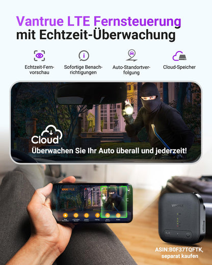 VANTRUE S1 PRO MAX Auto Dashcam - 4K+4K Dual Vorne Hinten