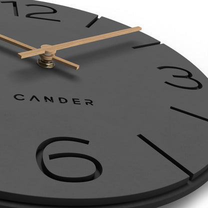 Cander Berlin Wanduhr MNU 2630 Y lautlos MDF anthrazit 30 cm