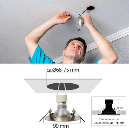 Allesgute 30er Set Einbaustrahler GU10 Einbauleuchte - Edelstahl Gebürstet