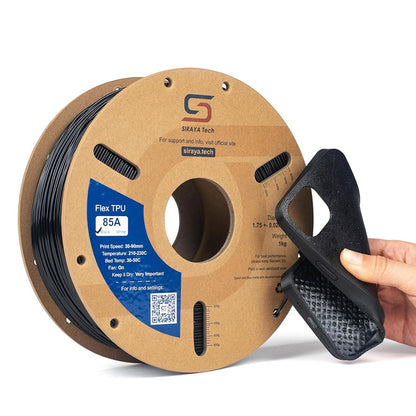 Siraya Tech Flex TPU 85A 3D-Druckerfilament 1.75mm Schwarz 1kg, Filamentspule in Aluminiumverpackung