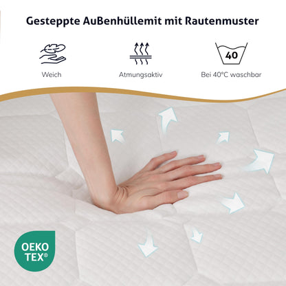 EGO HOME Matratzentopper Schaumstoff - 7 Zonen 160x200cm Öko-TEX