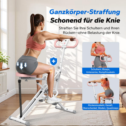 MERACH 2-in-1 Kniebeugen-Rudergerät R07 - Faltbar, Weiss