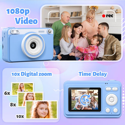 GREENKINDER Sofortbildkamera Kinder H10 mit 32GB Karte, Blau