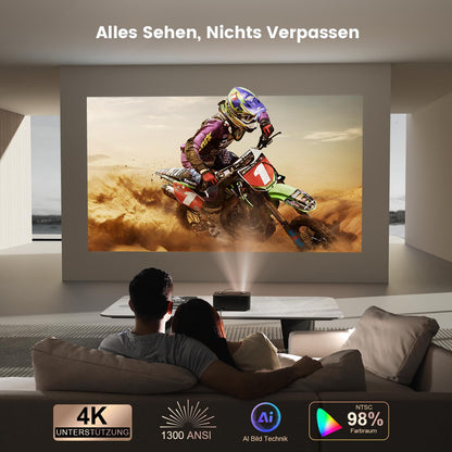 ONOAYO Smart Mini Beamer 4K - WiFi6 Full HD 1080p