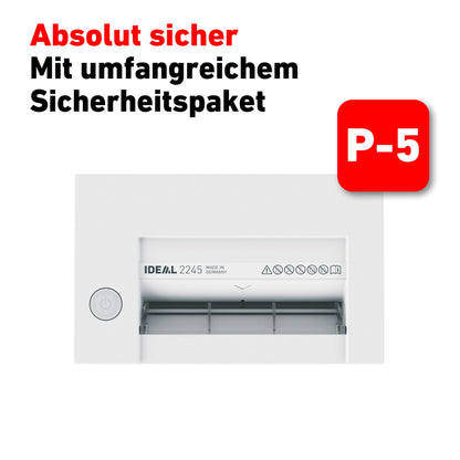 IDEAL 2245 Aktenvernichter - P-5 Partikelschnitt (2x15 mm)
