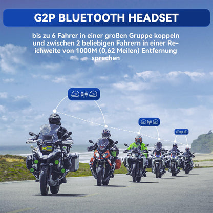 LEXIN G2P Motorrad Bluetooth Headset Helm Kommunikationssystem