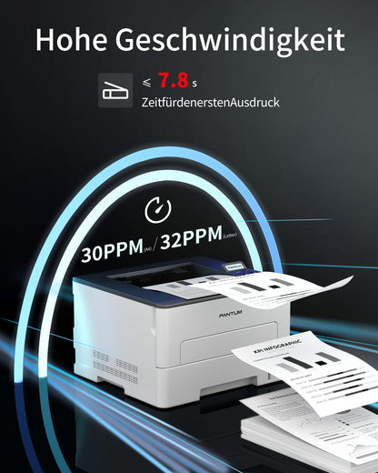 PANTUM P3018DW Laserdrucker – Schwarz Weiss, Duplex, WLAN