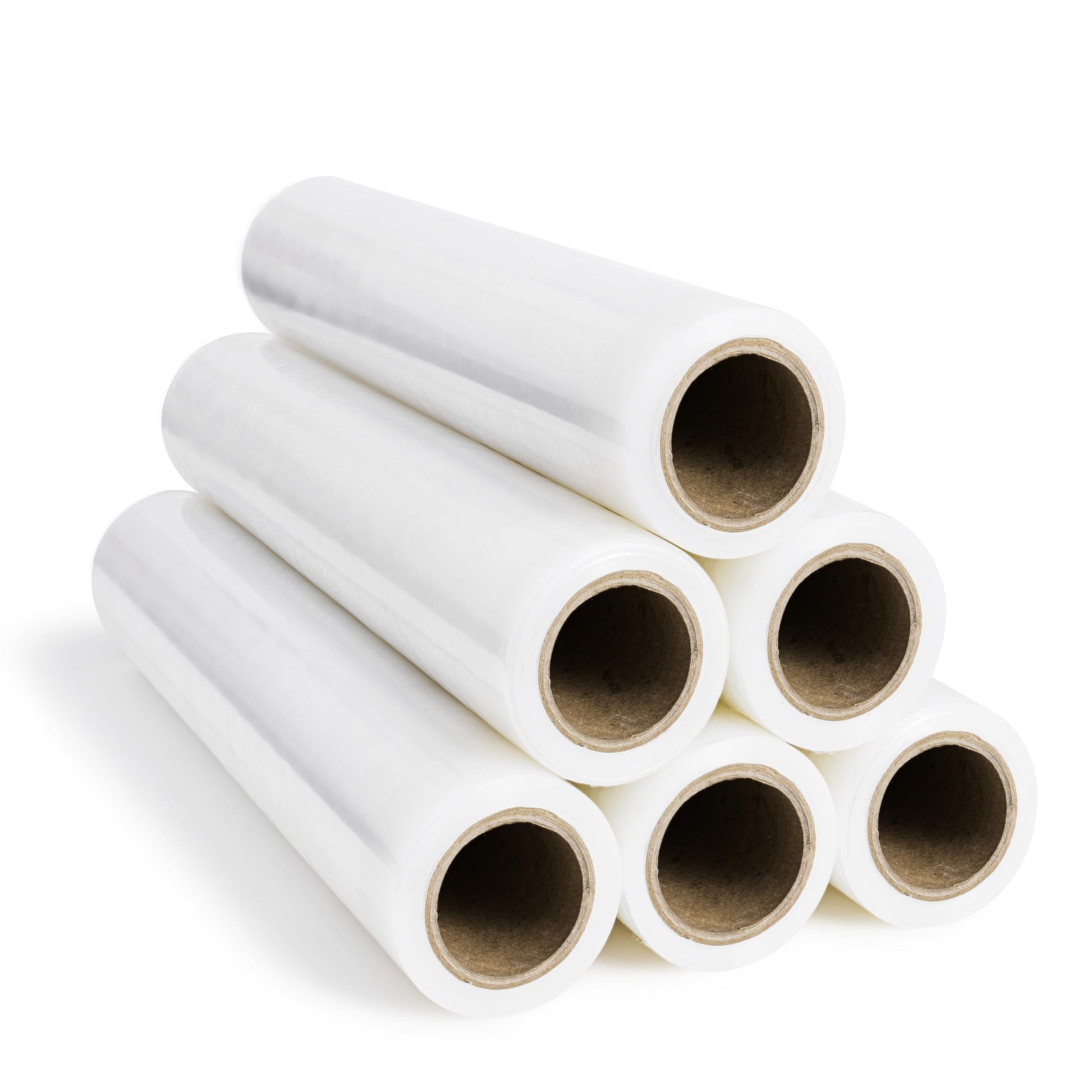 RAGO Stretchfolie transparent, 6 Rollen à 150 m, Handfolie 40 cm, transparente Folienrollen zum Bündeln von Stapelware