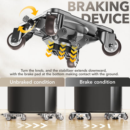 WOUOW Möbeltransportrollen Set 500kg – mit Parkfunktion