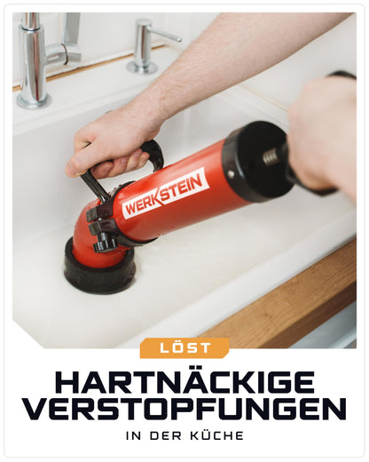 WERKSTEIN Rohrreinigungspumpe – Hochdruck Abflussreiniger