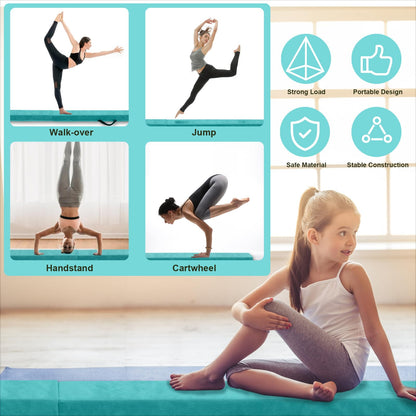 FBSPORT Schwebebalken Gymnastik Balance - 240cm Faltbar