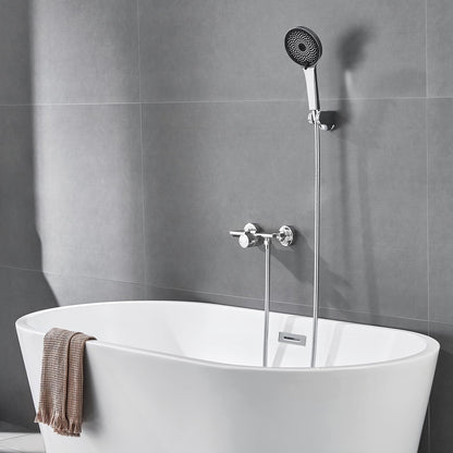 Auralum Badewannenarmatur Wasserfall mit Handbrause - Chrom