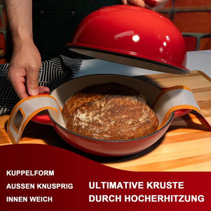 Gusseisen Brotbacktopf Emaille Dutch Oven – 5,7L Rot