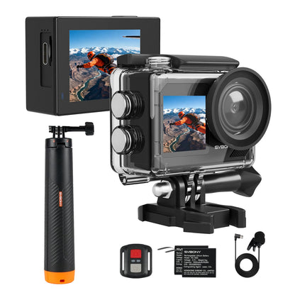 SVBONY SVGo2 4K Action-Kamera, wasserdicht bis 30 m, Dual-Screen mit Touchscreen und Frontdisplay