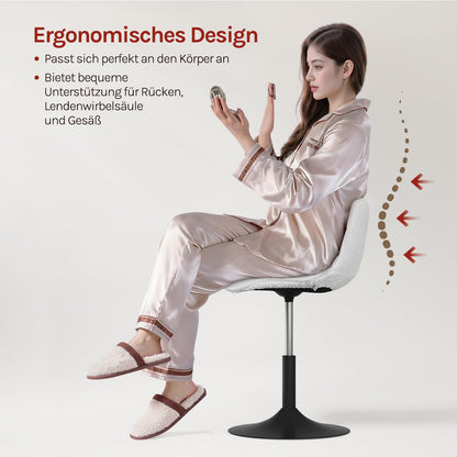 WOLTU Schminktisch Hocker mit Rückenlehne, höhenverstellbar, Weiss