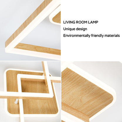 ANTENLICHT LED Deckenlampe Modern Geometrisch - Holzoptik Dimmbar