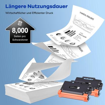7MAGIC TN3480 TN3430 Toner kompatibel für Brother, 2x Schwarz