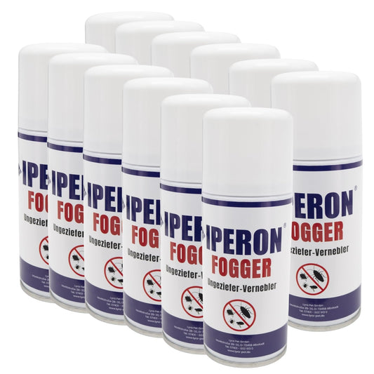 IPERON Fogger Ungeziefer- & Insekten-Vernebler 12x 150ml. Aerosoldose für die Vernebelung von Insektiziden in Innenräumen.