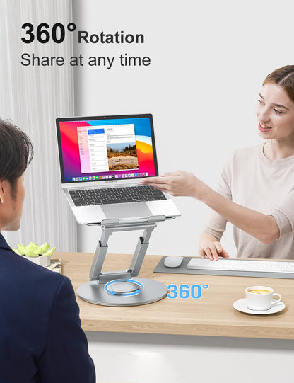 Laptop Ständer Ergonomisch Höhenverstellbar 360° Drehbar - Silber