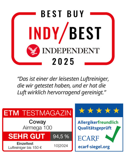 COWAY Airmega 100 Luftreiniger für Allergiker mit ECARF-Siegel