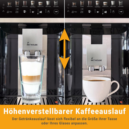 KKT KOLBE One Kaffeevollautomat mit Mahlwerk, Milchbehälter, 15 Bar