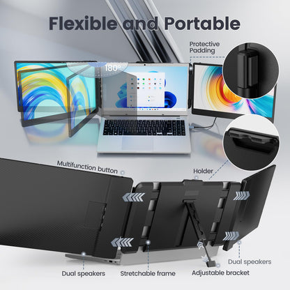 Teamgee Triple Laptop Bildschirm Erweiterung 14" FHD