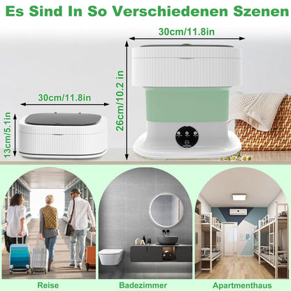 Mini 14L Camping Waschmaschine – Grün mit Schleuder