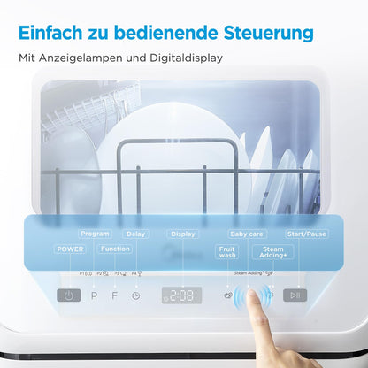 Midea MDWMT201DW Mini-Geschirrspüler freistehend mit Wassertank