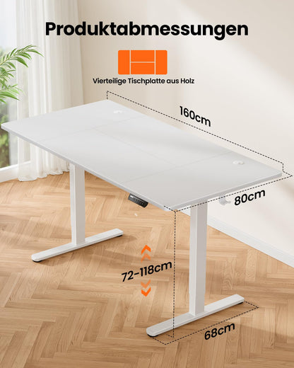 ErGear elektrisch höhenverstellbarer Schreibtisch 160x80 cm