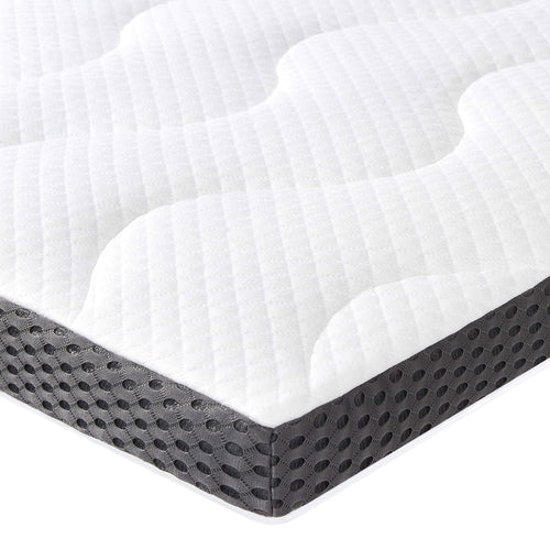 Amazon Basics Gel-Schaum Topper - 90x200cm, 7cm Höhe. Rechteckig, hellbeige. Verbessert den Schlafkomfort als Matratzenauflage.